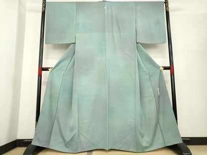 平和屋着物●染色作家　斉藤三才　小紋　寿光織　飛鳥文　金糸　正絹　逸品　AABE9248ck