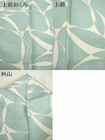 平和屋着物●上質な小紋　幾何学花文　正絹　逸品　AABE9249ck