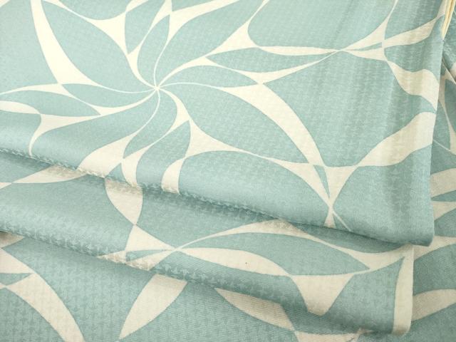 平和屋着物●上質な小紋　幾何学花文　正絹　逸品　AABE9249ck