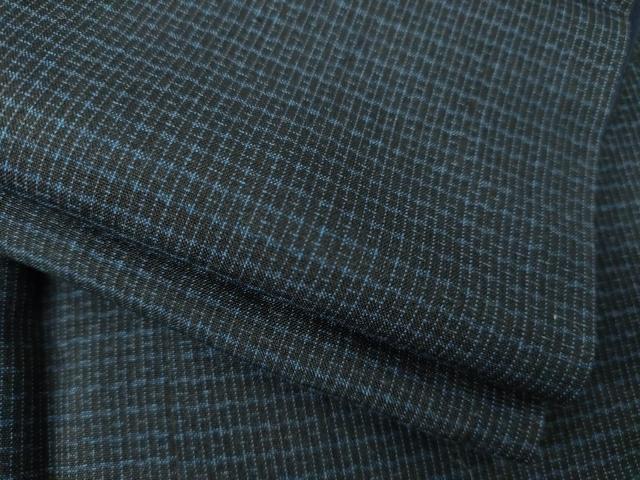 平和屋着物●男性　紬　アンサンブル　長襦袢(袷)セット　格子　正絹　逸品　AABE9256ck