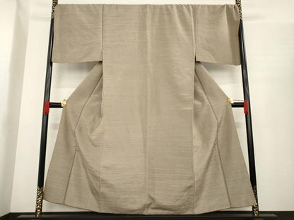 平和屋着物●男性　お召　霞文　正絹　逸品　AABE9257ck