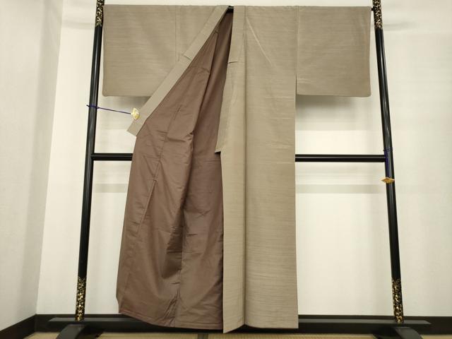 平和屋着物●男性　お召　霞文　正絹　逸品　AABE9257ck