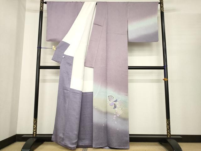 平和屋着物●久保田一竹　幻の辻が花　訪問着　辻が花　絞り　舞花文　暈し染め　正絹　逸品　AABE9260ck