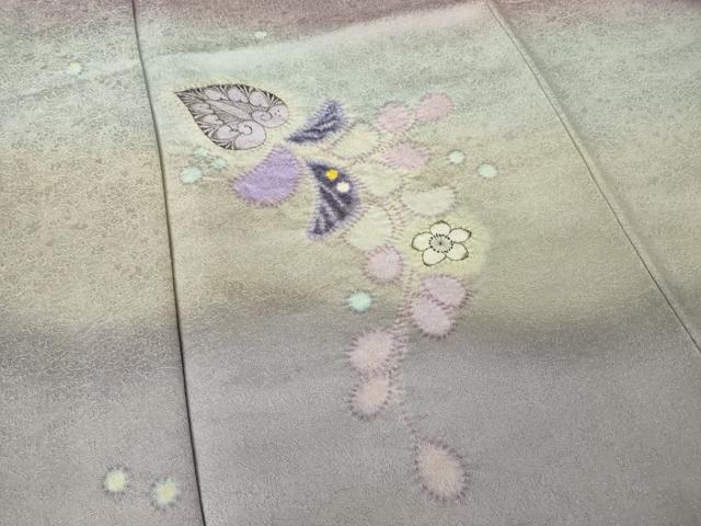 平和屋着物●久保田一竹　幻の辻が花　訪問着　辻が花　絞り　舞花文　暈し染め　正絹　逸品　AABE9260ck