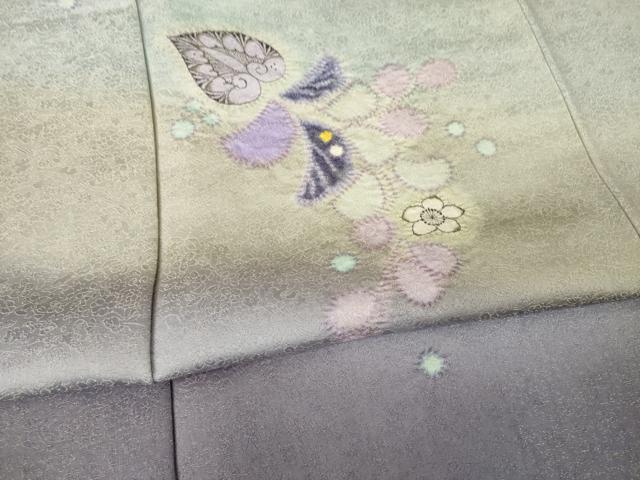 平和屋着物●久保田一竹　幻の辻が花　訪問着　辻が花　絞り　舞花文　暈し染め　正絹　逸品　AABE9260ck