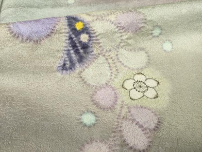 平和屋着物●久保田一竹　幻の辻が花　訪問着　辻が花　絞り　舞花文　暈し染め　正絹　逸品　AABE9260ck