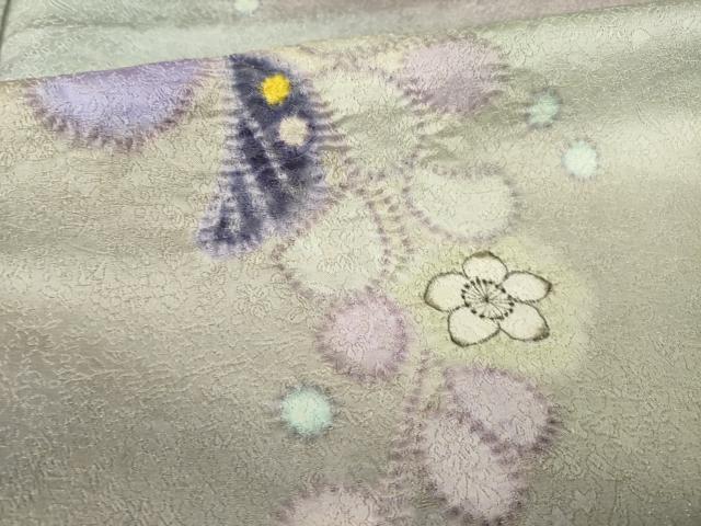 平和屋着物●久保田一竹　幻の辻が花　訪問着　辻が花　絞り　舞花文　暈し染め　正絹　逸品　AABE9260ck