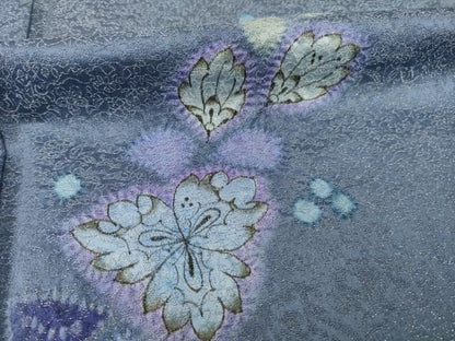 平和屋本店●久保田一竹　幻の辻が花　訪問着　辻が花　金通し地　共箱付き　正絹　逸品　AABE9266ck