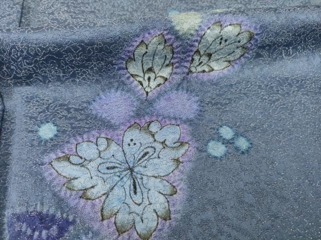 平和屋本店●久保田一竹　幻の辻が花　訪問着　辻が花　金通し地　共箱付き　正絹　逸品　AABE9266ck