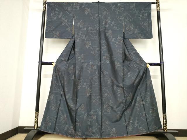 平和屋着物●本場大島紬 草花文 正絹 逸品 未使用 AABE9272ck