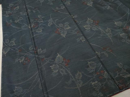 平和屋着物●本場大島紬 草花文 正絹 逸品 未使用 AABE9272ck