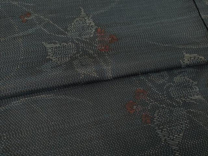平和屋着物●本場大島紬 草花文 正絹 逸品 未使用 AABE9272ck