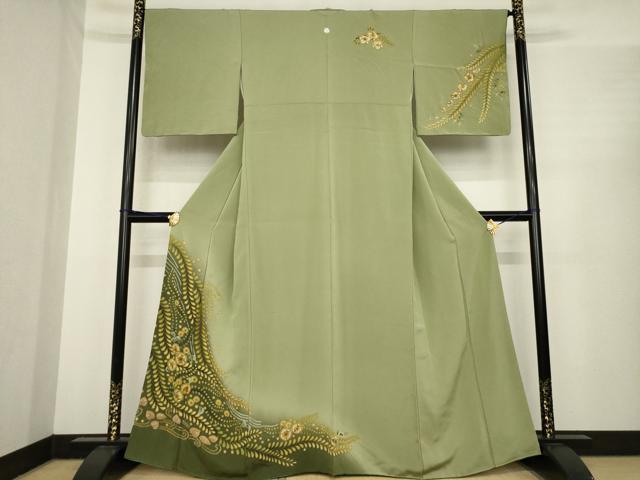 平和屋着物●訪問着　辻が花　絞り　舞花文　正絹　逸品　AABE9273ck