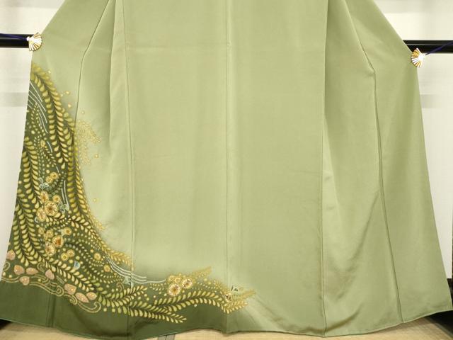 平和屋着物●訪問着　辻が花　絞り　舞花文　正絹　逸品　AABE9273ck