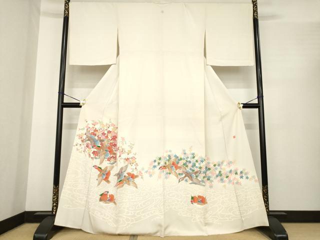 平和屋着物●本加賀友禅作家　鶴見保次　色留袖　花鳥文　正絹　逸品　AABE9275ck