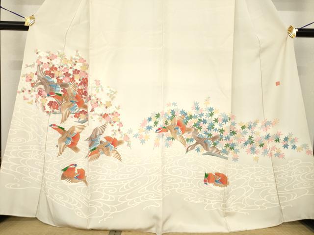 平和屋着物●本加賀友禅作家　鶴見保次　色留袖　花鳥文　正絹　逸品　AABE9275ck