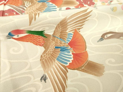 平和屋着物●本加賀友禅作家　鶴見保次　色留袖　花鳥文　正絹　逸品　AABE9275ck