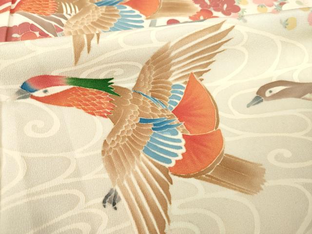 平和屋着物●本加賀友禅作家　鶴見保次　色留袖　花鳥文　正絹　逸品　AABE9275ck
