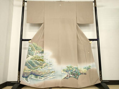 平和屋着物●京加賀友禅 松本健一 色留袖 風景文 正絹 逸品 AABE9276ck
