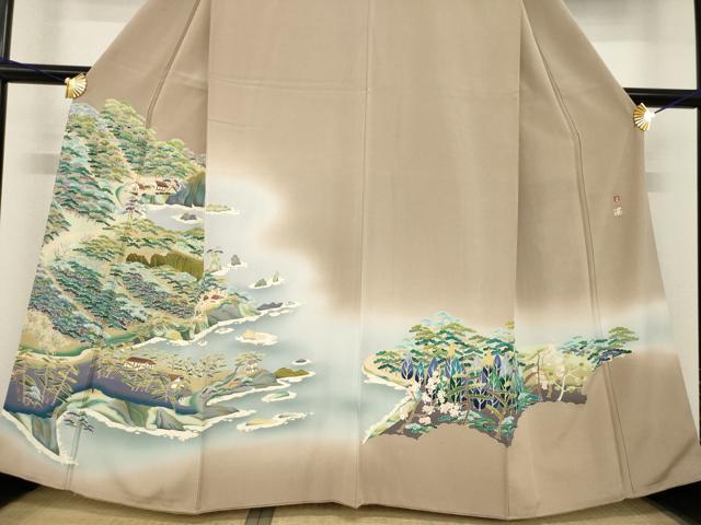 平和屋着物●京加賀友禅 松本健一 色留袖 風景文 正絹 逸品 AABE9276ck