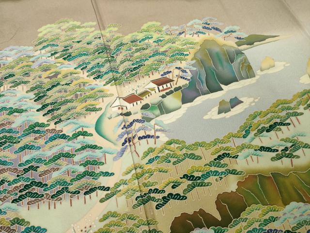平和屋着物●京加賀友禅 松本健一 色留袖 風景文 正絹 逸品 AABE9276ck