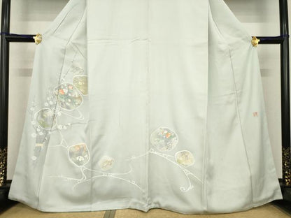 平和屋着物●訪問着　作家物　英正　流水花文　反端付き　正絹　逸品　AABE9278ck