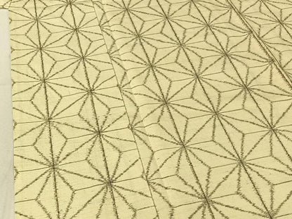 平和屋着物▽上質な紬 単衣 麻の葉文様 正絹 逸品 AABE9281jh