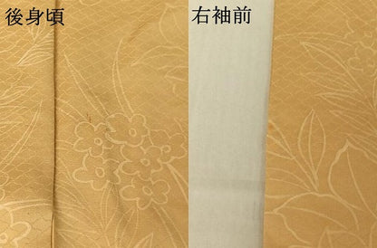 平和屋着物▽上質な小紋 単衣 手描き 草花文 正絹 逸品 AABE9287jh