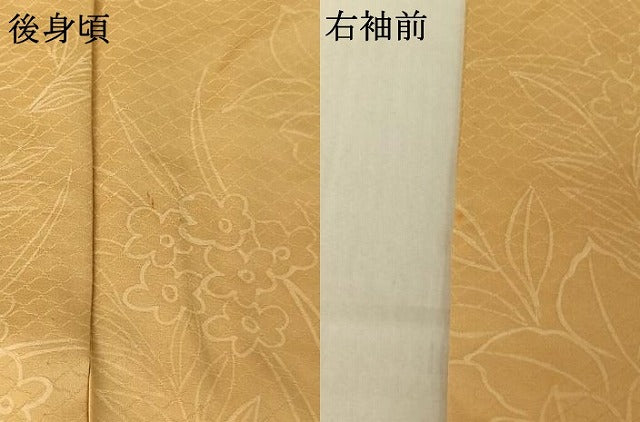 平和屋着物▽上質な小紋 単衣 手描き 草花文 正絹 逸品 AABE9287jh