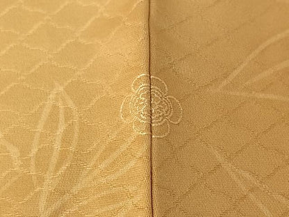 平和屋着物▽上質な小紋 単衣 手描き 草花文 正絹 逸品 AABE9287jh