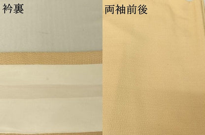 平和屋着物▽上質な色無地 単衣 作家物 草木染 丁子色 正絹 逸品 AABE9288jh