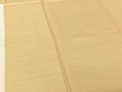 平和屋着物▽上質な色無地 単衣 作家物 草木染 丁子色 正絹 逸品 AABE9288jh