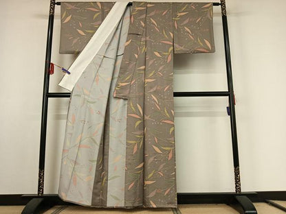 平和屋着物▽上質な小紋 単衣 南天文 正絹 逸品 AABE9289jh