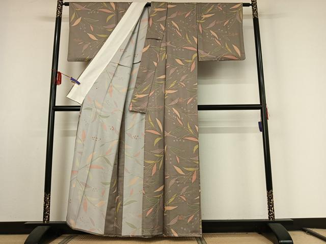 平和屋着物▽上質な小紋 単衣 南天文 正絹 逸品 AABE9289jh