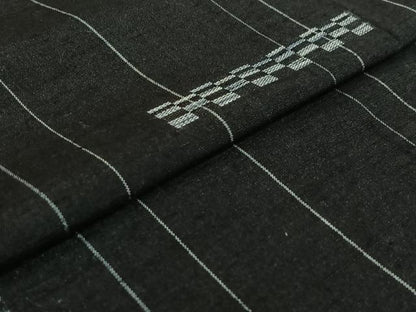 平和屋着物▽上質な紬 単衣 横段文 正絹 逸品 AABE9291jh