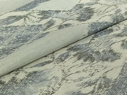 平和屋着物▽上質な紬 単衣 草花文 正絹 逸品 AABE9297jh
