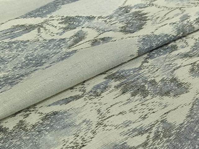 平和屋着物▽上質な紬 単衣 草花文 正絹 逸品 AABE9297jh