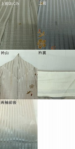 平和屋着物▽訪問着 単衣 吹き寄せ文 暈し染め 金彩 正絹 逸品 AABE9298jh