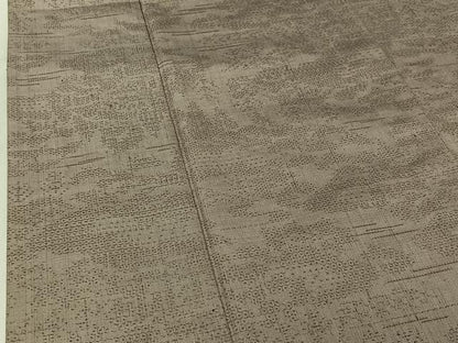 平和屋着物▽結城紬 単衣 80亀甲 風景文 正絹 逸品 AABE9300jh