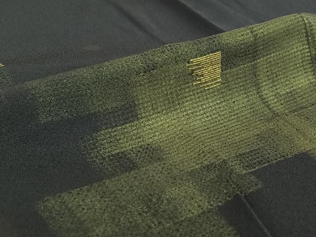 平和屋着物▽訪問着　単衣　刺繍　幾何学文様　金彩　正絹　逸品　AABE9301jh