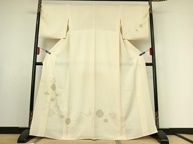 平和屋着物▽訪問着 単衣 中国三大刺繍 汕頭刺繍 スワトウ刺繍 総刺繍 蜀江花文 正絹 逸品 AABE9304jh