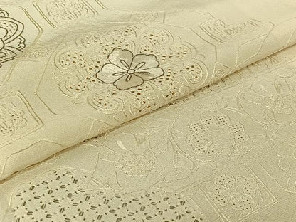 平和屋着物▽訪問着 単衣 中国三大刺繍 汕頭刺繍 スワトウ刺繍 総刺繍 蜀江花文 正絹 逸品 AABE9304jh