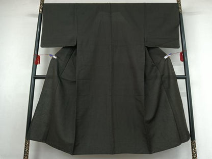 平和屋着物▽男性 紬 単衣 暗紅色 正絹 逸品 AABE9306jh