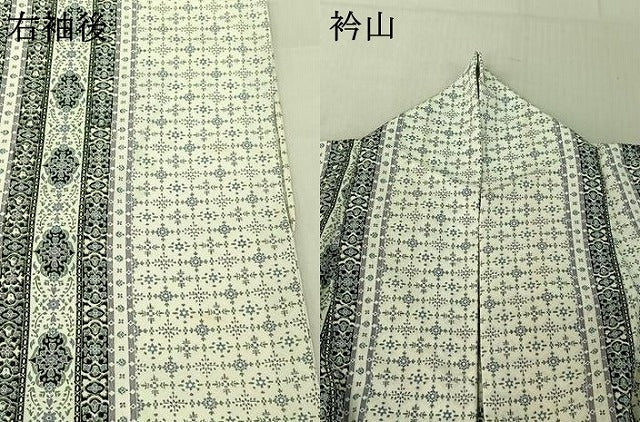 平和屋着物▽上質な小紋 単衣 花間道 正絹 逸品 AABE9307jh