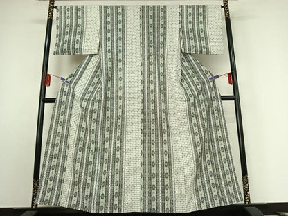 平和屋着物▽上質な小紋 単衣 花間道 正絹 逸品 AABE9307jh