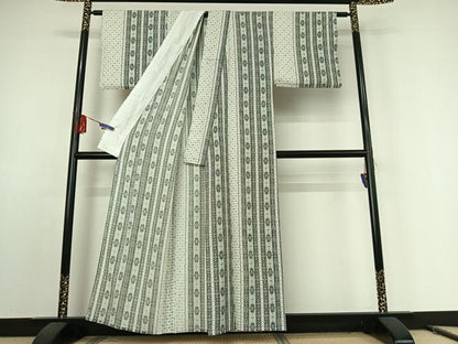 平和屋着物▽上質な小紋 単衣 花間道 正絹 逸品 AABE9307jh