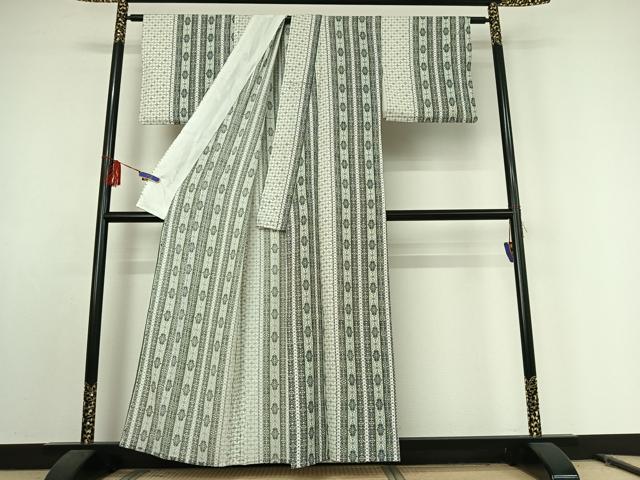 平和屋着物▽上質な小紋 単衣 花間道 正絹 逸品 AABE9307jh