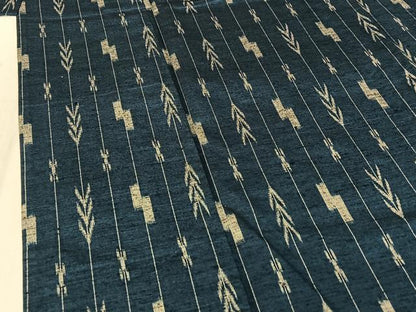平和屋着物▽上質な紬 単衣 幾何学文様 正絹 逸品 AABE9309jh