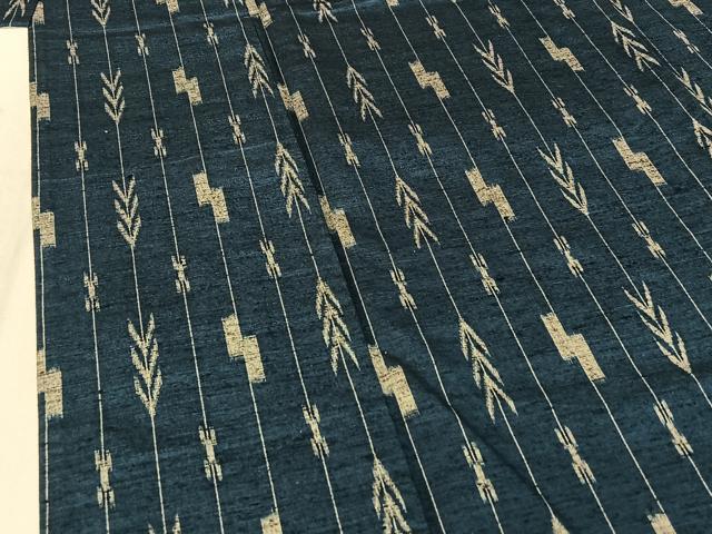 平和屋着物▽上質な紬 単衣 幾何学文様 正絹 逸品 AABE9309jh
