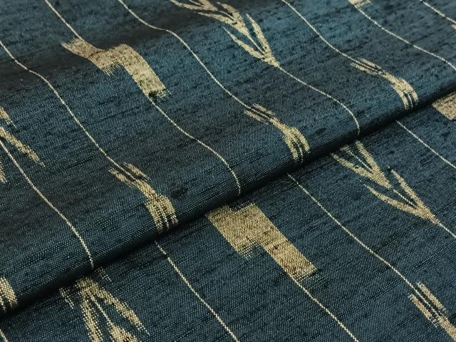 平和屋着物▽上質な紬 単衣 幾何学文様 正絹 逸品 AABE9309jh